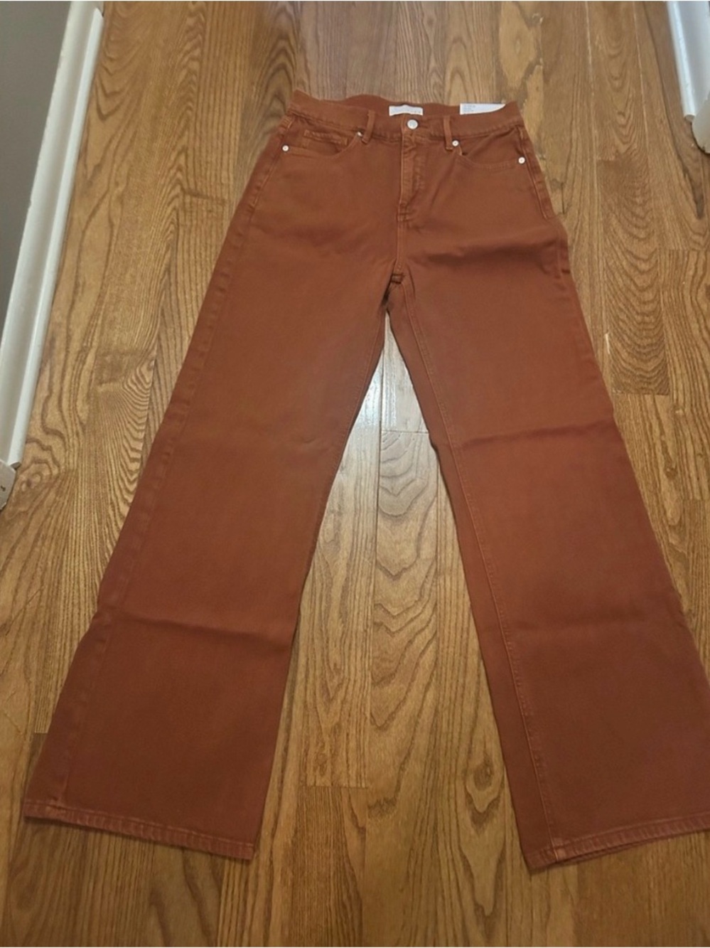 NWT LOFT Wide-Leg Jeans in Rust Brown